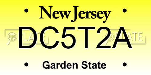 DC5T2A New Jersey License Plate