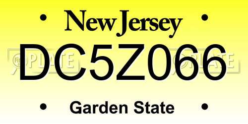 DC5Z066 New Jersey License Plate