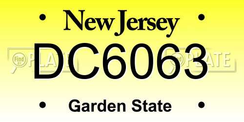 DC6063 New Jersey License Plate