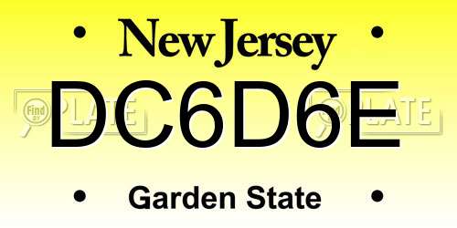 DC6D6E New Jersey License Plate