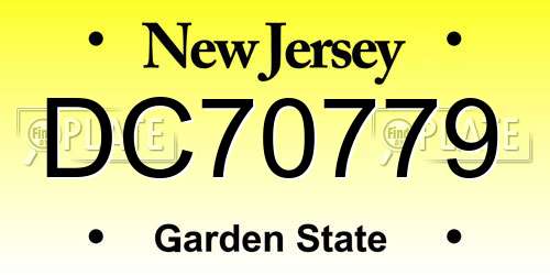 DC70779 New Jersey License Plate