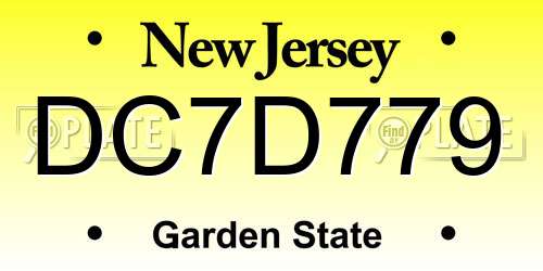 DC7D779 New Jersey License Plate