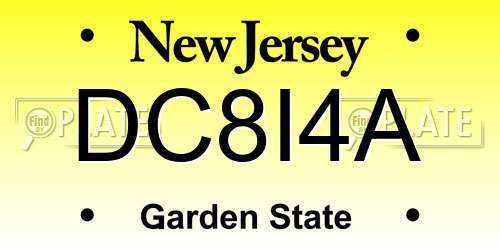 DC8I4A New Jersey License Plate