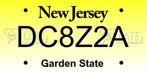 DC8Z2A New Jersey License Plate