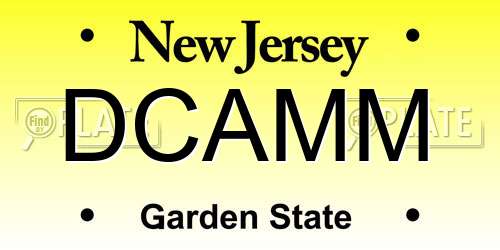 DCAMM New Jersey License Plate