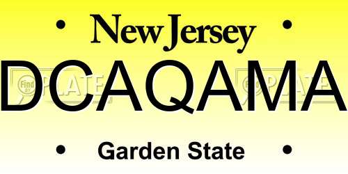 DCAQAMA New Jersey License Plate