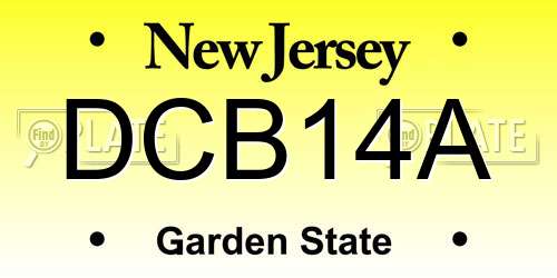 DCB14A New Jersey License Plate