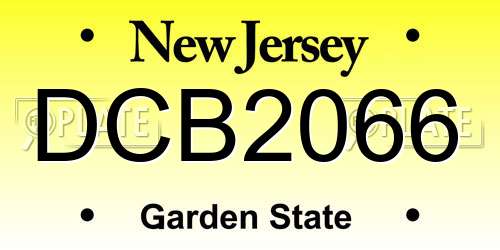 DCB2066 New Jersey License Plate