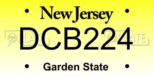 DCB224 New Jersey License Plate