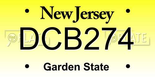 DCB274 New Jersey License Plate