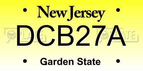 DCB27A New Jersey License Plate
