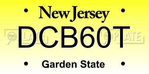 DCB60T New Jersey License Plate