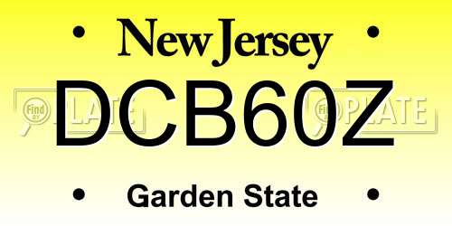 DCB60Z New Jersey License Plate