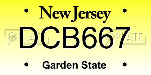DCB667 New Jersey License Plate