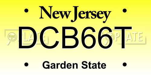 DCB66T New Jersey License Plate