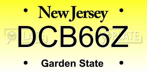 DCB66Z New Jersey License Plate