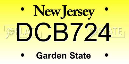 DCB724 New Jersey License Plate