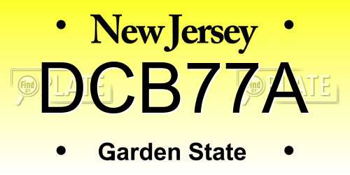 DCB77A New Jersey License Plate
