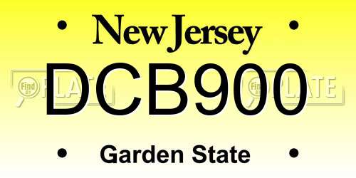 DCB900 New Jersey License Plate