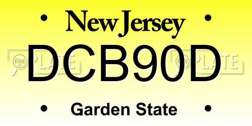 DCB90D New Jersey License Plate