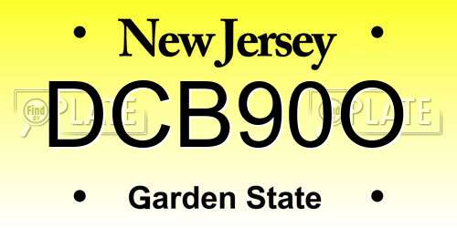 DCB90O New Jersey License Plate