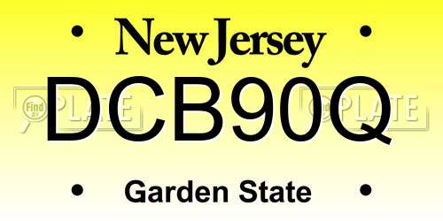 DCB90Q New Jersey License Plate