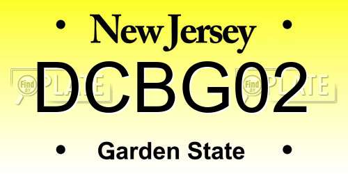 DCBG02 New Jersey License Plate