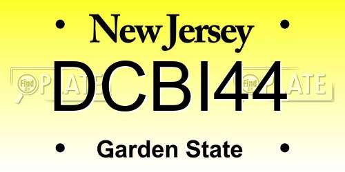 DCBI44 New Jersey License Plate