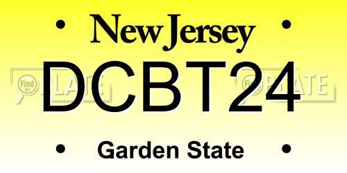 DCBT24 New Jersey License Plate