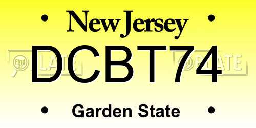 DCBT74 New Jersey License Plate