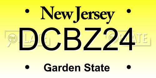 DCBZ24 New Jersey License Plate