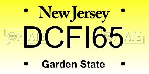 DCFI65 New Jersey License Plate
