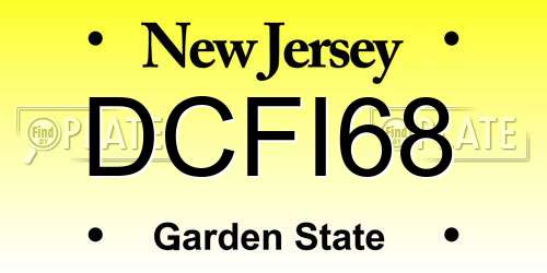 DCFI68 New Jersey License Plate