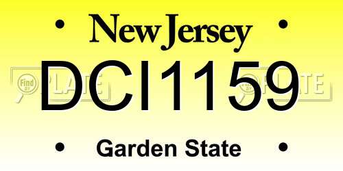 DCI1159 New Jersey License Plate