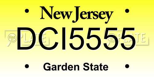 DCI5555 New Jersey License Plate
