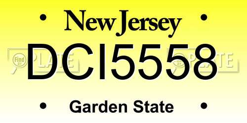 DCI5558 New Jersey License Plate