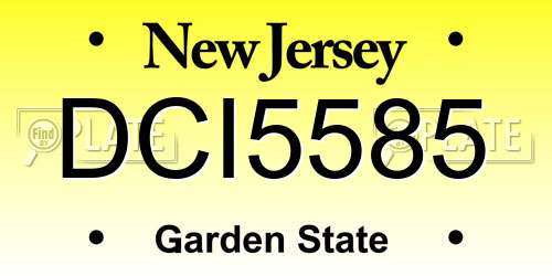 DCI5585 New Jersey License Plate