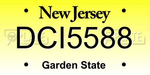 DCI5588 New Jersey License Plate