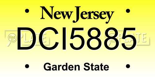 DCI5885 New Jersey License Plate