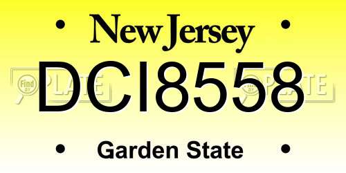 DCI8558 New Jersey License Plate