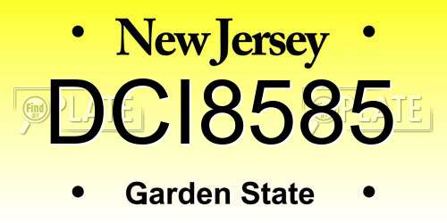 DCI8585 New Jersey License Plate