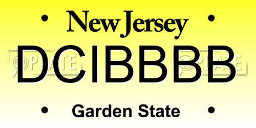 DCIBBBB New Jersey License Plate