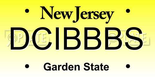 DCIBBBS New Jersey License Plate