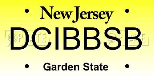 DCIBBSB New Jersey License Plate