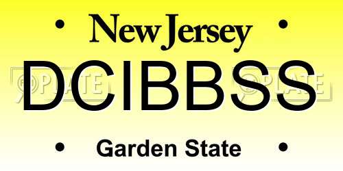 DCIBBSS New Jersey License Plate