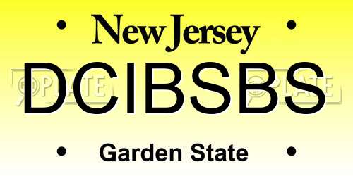 DCIBSBS New Jersey License Plate