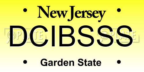 DCIBSSS New Jersey License Plate