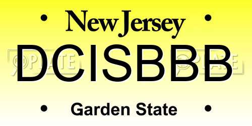 DCISBBB New Jersey License Plate