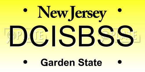 DCISBSS New Jersey License Plate
