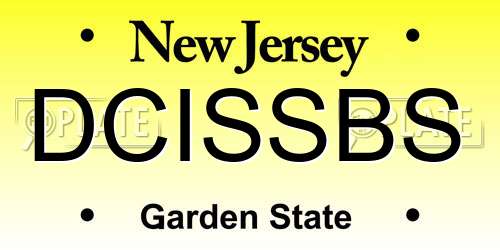 DCISSBS New Jersey License Plate